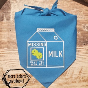 Missing Balls Milk Carton Ad Bandana, Dog Bandana, Neuter Bandana, Funny Neuter Bandana, Milk Carton Balls Bandana, Have you Seen My Balls?