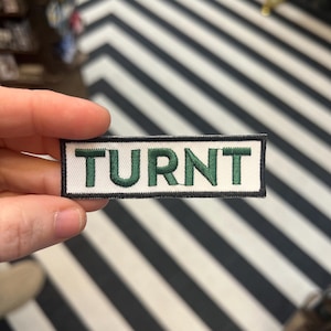 Trucker hat patch, iron on patch, Turnt,  drinking patch