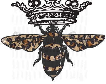 Queen Leopard Bee Sublimationsdesign (Digitaler Download)