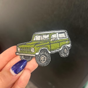 Bronco car, Trucker hat patch, iron on patch.