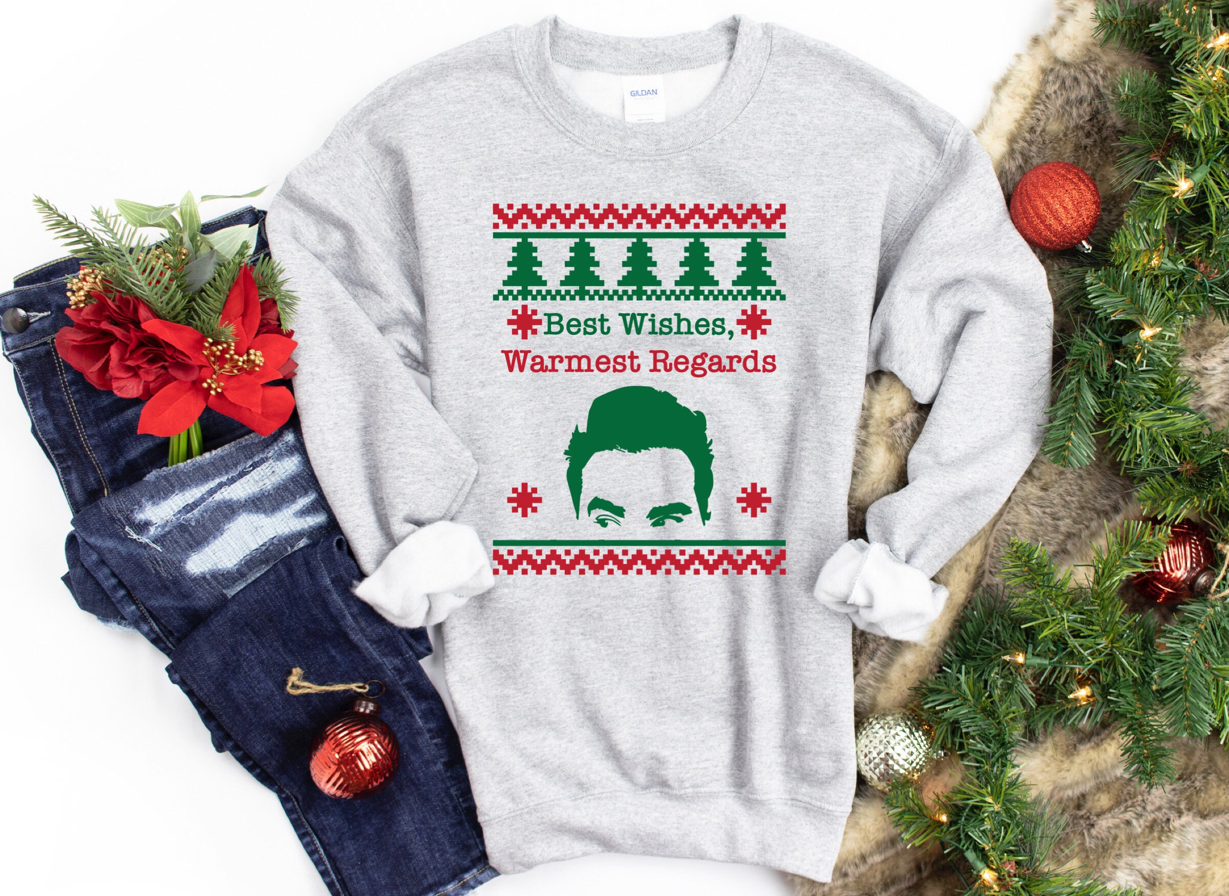 Best Wishes Warmest Regards Ugly Christmas Sweater Creek Etsy