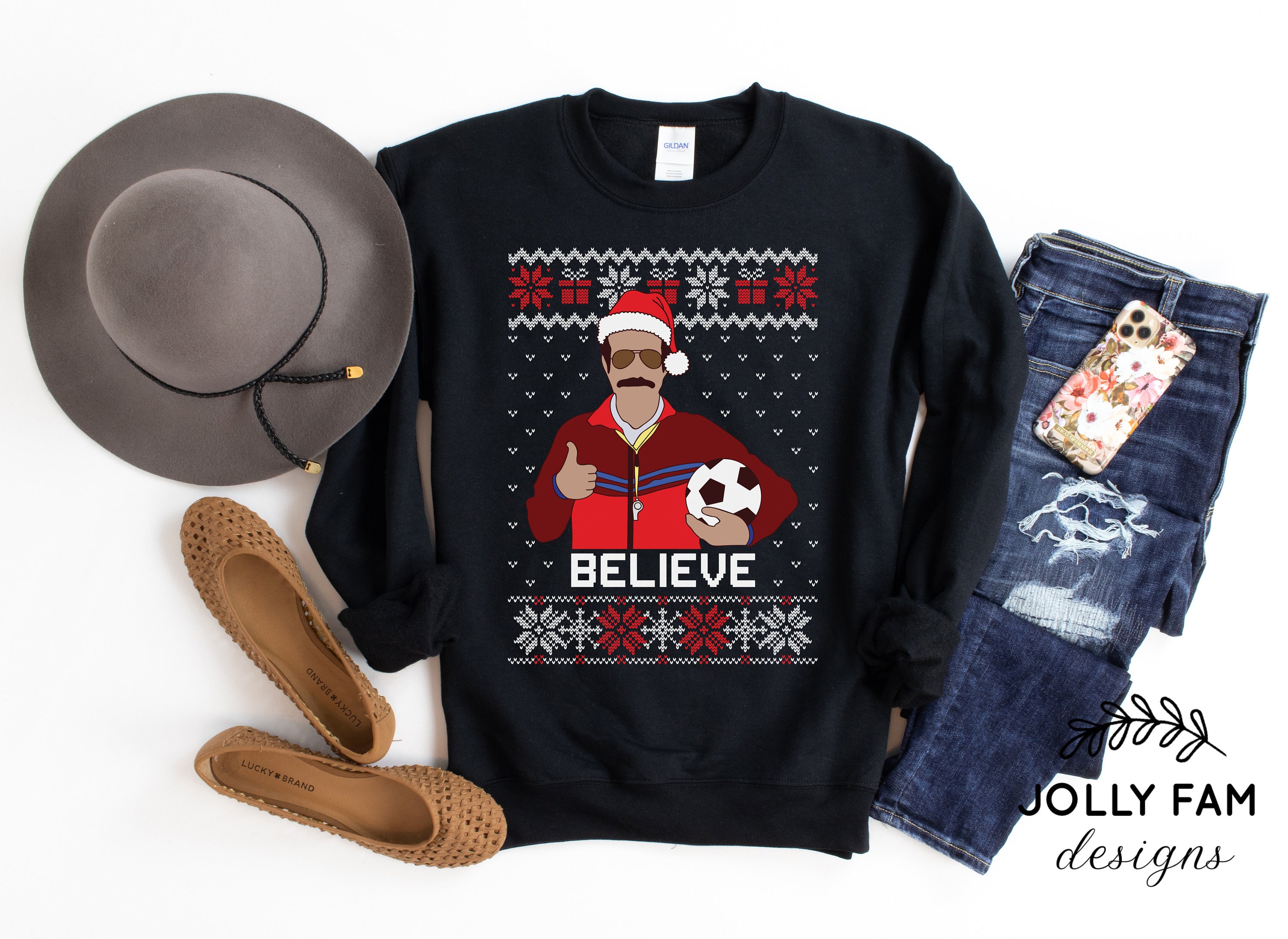 Believe Ugly Christmas Sweater Ted 