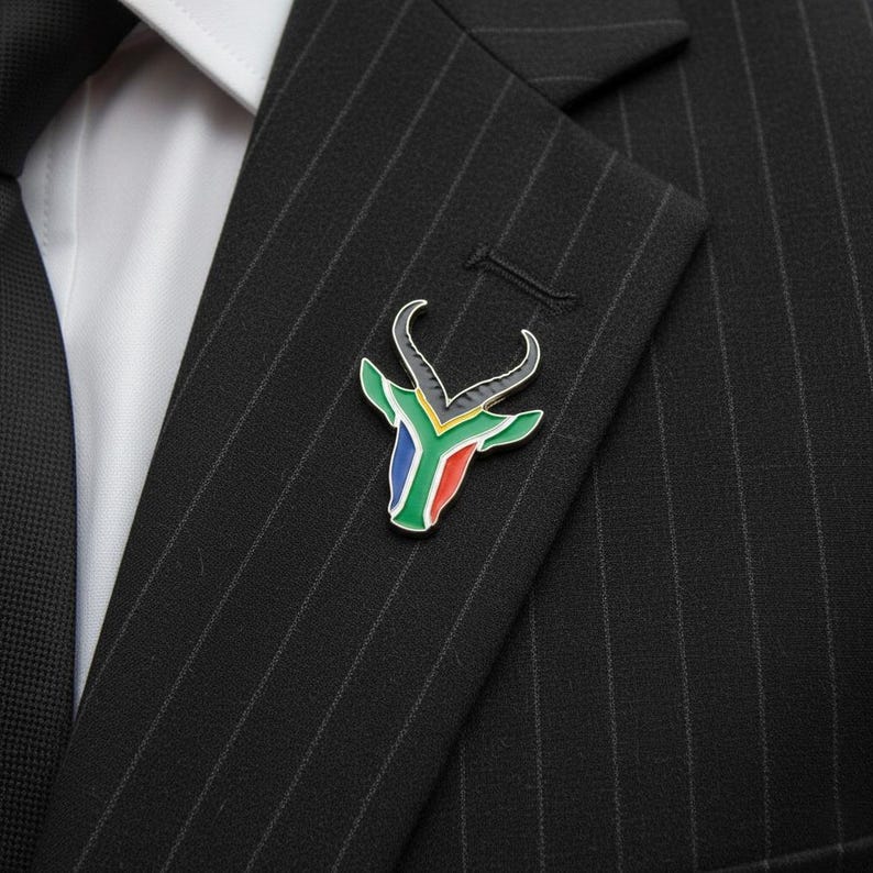 Springbok Pin Badge South Africa rugby SA animal Flag Jewellery Gifts Patriot Wedding Broch image 6