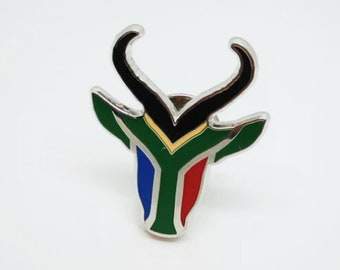 Springbok South Africa rugby SA animal Flag Pin Badge Jewellery Gifts Patriot Wedding Broch