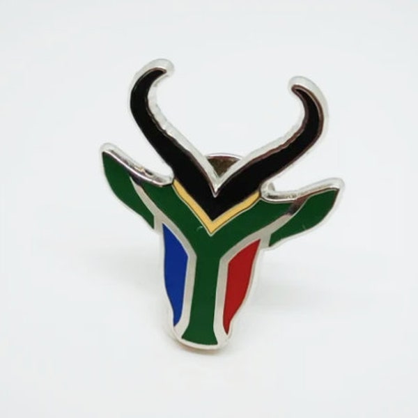 Springbok South Africa rugby SA animal Flag Pin Badge Jewellery Gifts Patriot Wedding Broch