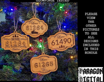 ZIP CODE Ornament Master Bundle Svg File, Address Christmas Ornament, Digital Download, New Home Ornament, DIY Christmas Gift Glowforge File