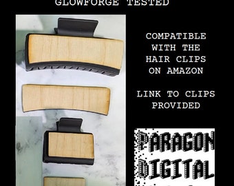 Hair Claw Clip Cover Cut File SVG Template DIY Plain Cut File Hair Clip Cover Blanks  [Digital Download File Only] Glowforge Tested