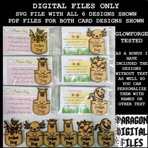 Tasche Hug Bundle SVG-Datei enthält Kartenvorlagen Positivity Tokens Glowforge Laser Cut Datei Geschenk Schulanfang Tiere