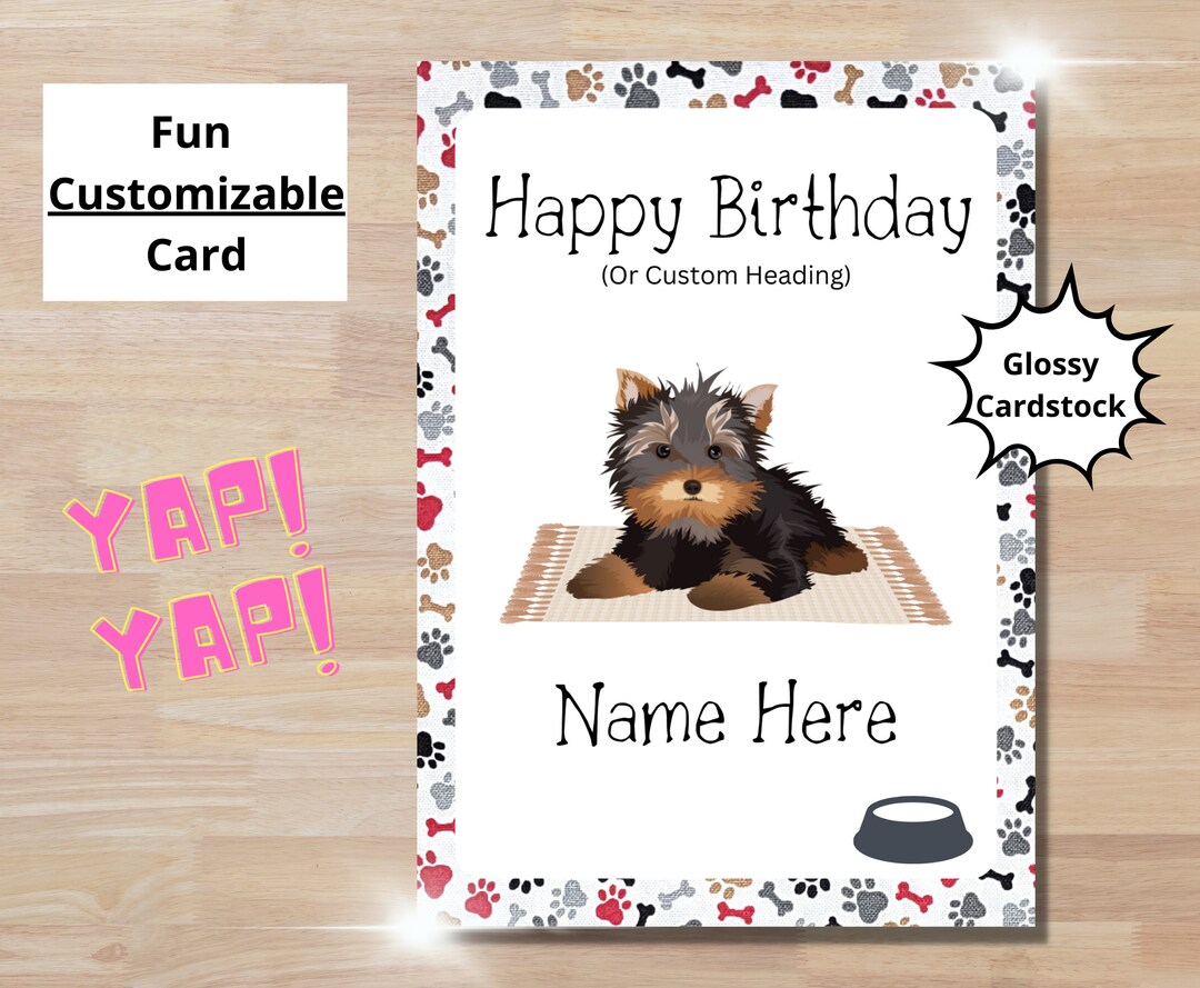 Custom Puppy Paws Card Custom Dog Card Cute Dog Card Etsy