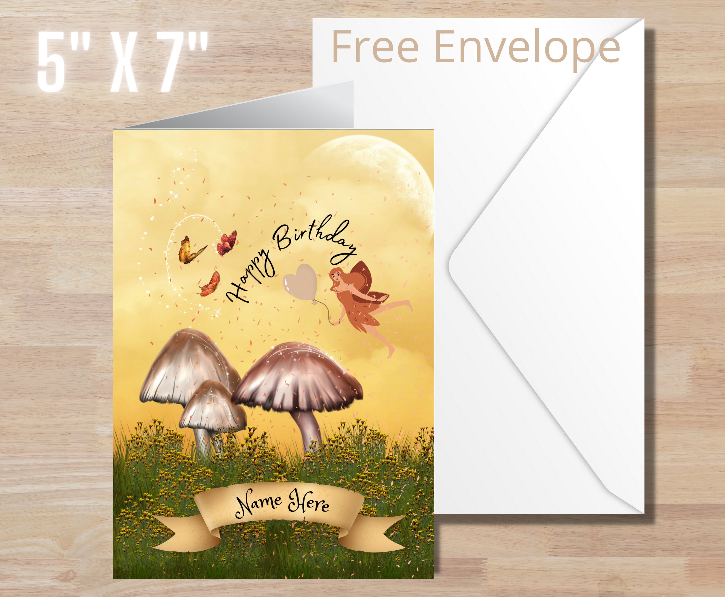 Custom Fairy Mushroom Birthday Card Custom Cards Happy - Etsy