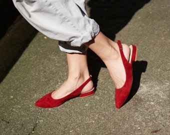 low heeled slingback shoes