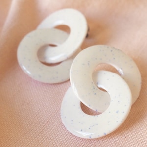 Horus XS Earrings - Helka Atelier - Speckled White - Made in France