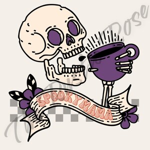 不気味なママのスケルトンハロウィーンPNGデジタルデザイン