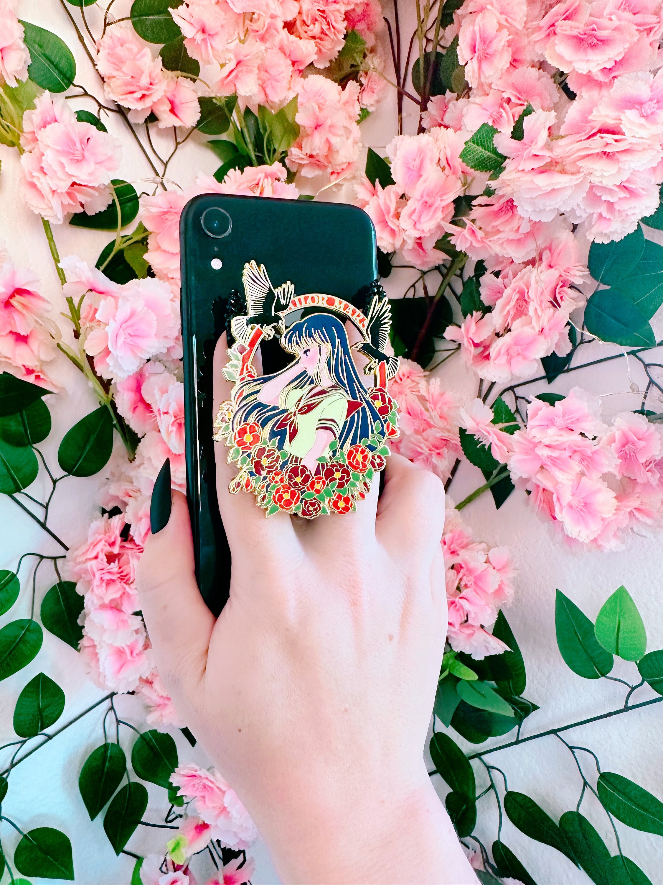 mars enamel comes in phone holder grip or pin