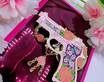 Pink Rose gun grip exclusively for kindle, iPad or as pin