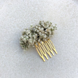 Hair comb small | Comb made of dried flowers wedding comb dried flowers bridal hairstyle gold