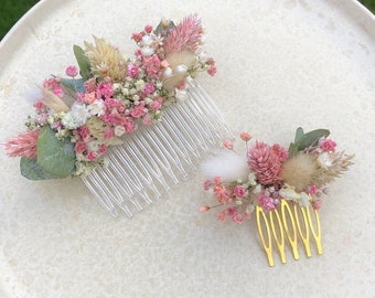 Hair comb “Belle” comb made of dried flowers wedding comb dried flowers bridal hairstyle