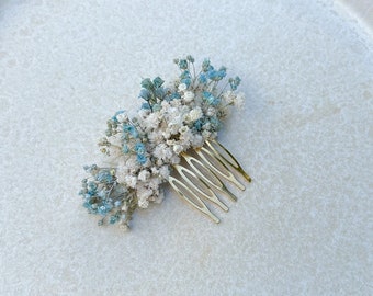 Hair comb small limited edition! | Comb made of dried flowers wedding comb dried flowers bridal hairstyle gold “Wave”