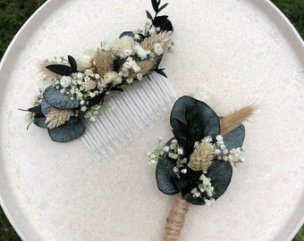 Hair comb “Melody” comb made of dried flowers wedding comb dried flowers bridal hairstyle