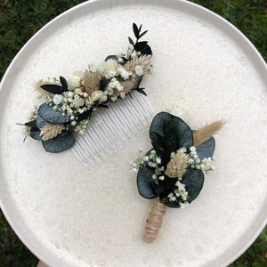 Hair comb “Melody” comb made of dried flowers wedding comb dried flowers bridal hairstyle