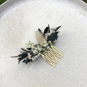 Hair comb small | Comb made of dried flowers wedding comb dried flowers bridal hairstyle gold