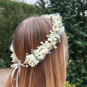 Dried flower hair wreath SPECIAL EDITION flower wreath flower hair wreath wedding hair wreath dried flowers flower girls bridesmaid "Blue"
