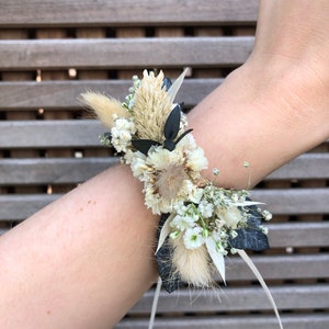 Dried flower bracelet eucalyptus cream flowers wedding dried flowers arm wreath flower children bridesmaids white