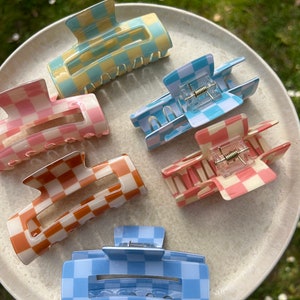 Hair clip checkered hair clip hair clip hairstyle hair colorful gift