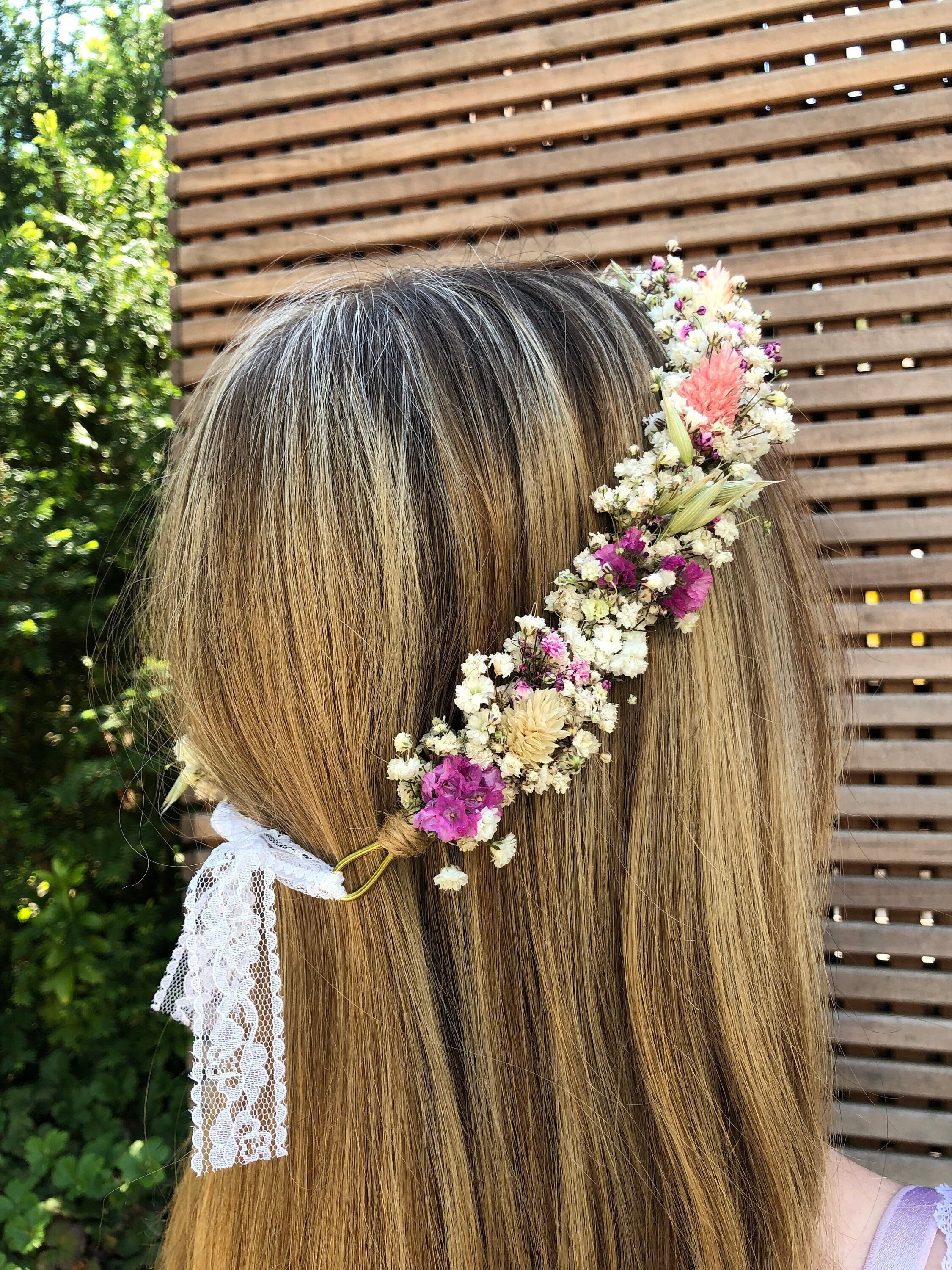 Trockenblumenhaarkranz Blumenkranz Blumenhaarkranz Hochzeit Midsommar Haarkranz Trockenblumen Blumenkinder Brautjungfern Haar „Summergarden“