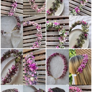 Trockenblumenhaarkranz DIY SET zum selber machen Blumenkranz Blumenhaarkranz Hochzeit Haarkranz Trockenblumen Brautjungfern JGA Diy Bild 3