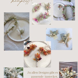 Haarkamm Pampas Dream Eukalyptus klein Kamm aus Trockenblumen Hochzeit Steckkamm Trockenblumen Brautfrisur gold Bild 9