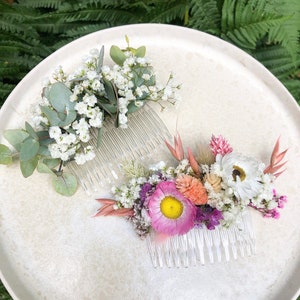 Hair comb comb made of dried flowers wedding comb dried flowers bridal hairstyle