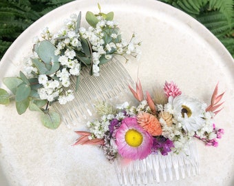 Haarkamm Kamm aus Trockenblumen Hochzeit Steckkamm Trockenblumen Brautfrisur