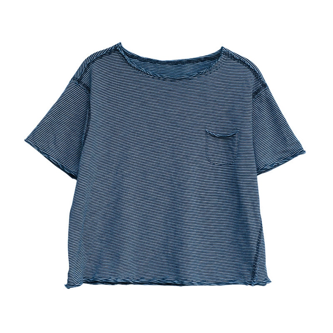 Indigo Striped Organic Cotton T Shirt Women's Summer Etsy