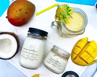 Mango + Pineapple + Coconut Milk {{Mango Colada}} Soy Candle