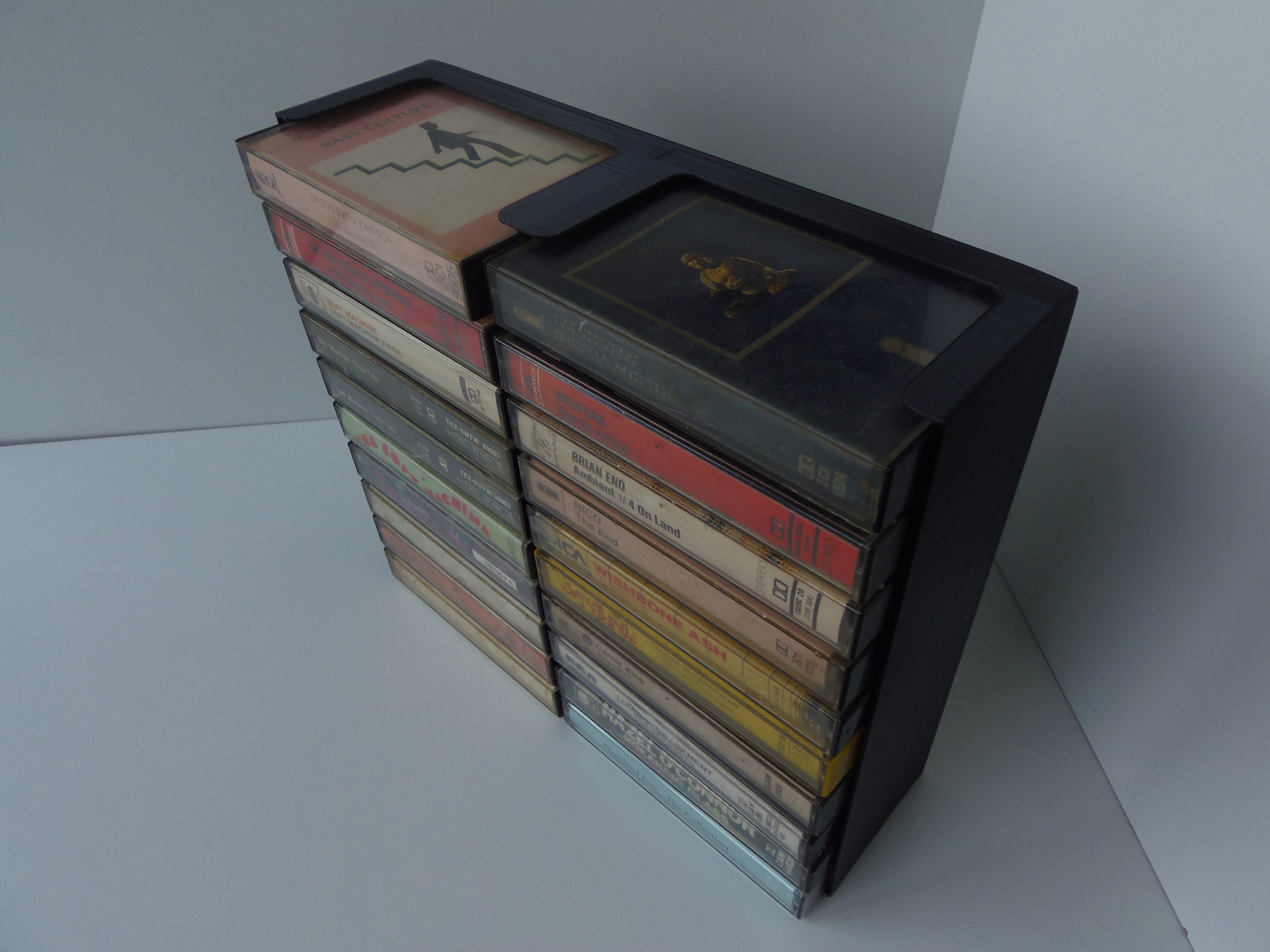 Audio Cassette Tape tray (Holds 20 tapes, 2x10) storage/holder/stand/rack/box
