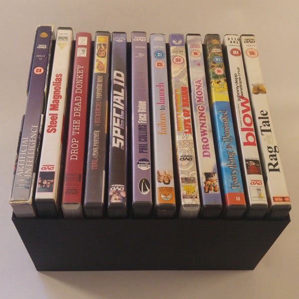 DVD cases tray (Holds 12 in a 1x12 layout) storage/holder/stand/rack/box