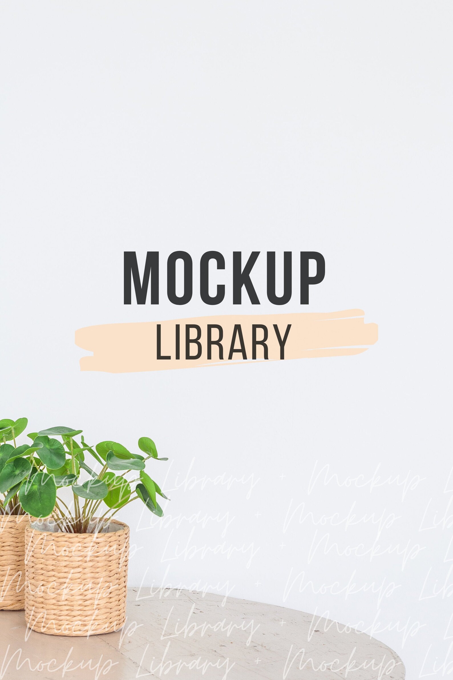 Download Wall mock up with plant minimalist mockup wall art mock ...