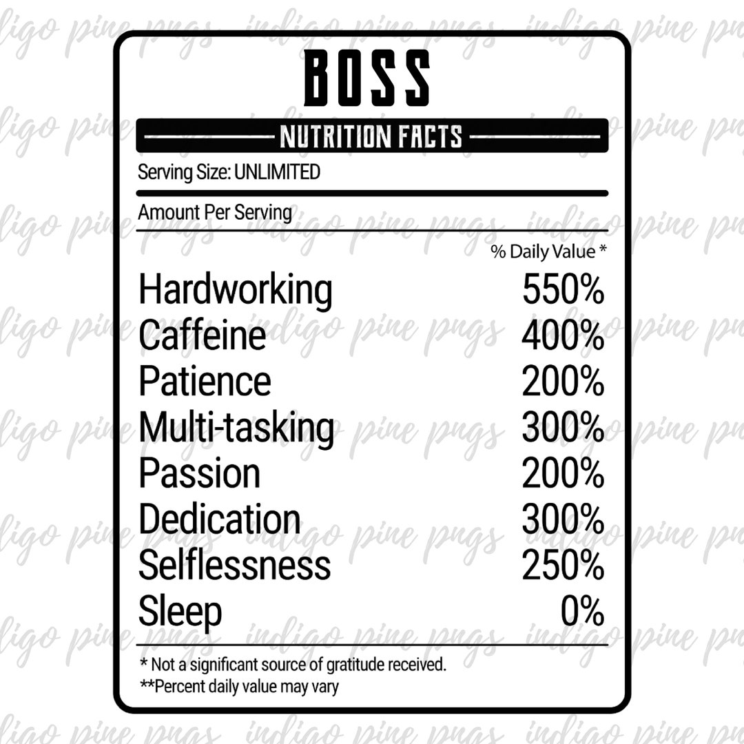 Boss Facts Boss PNG Boss Sublimation Design Boss Digital Etsy