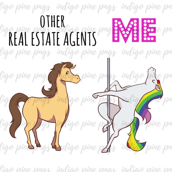 Real Estate Agent Unicorn Real Estate Agent PNG Real Estate Etsy