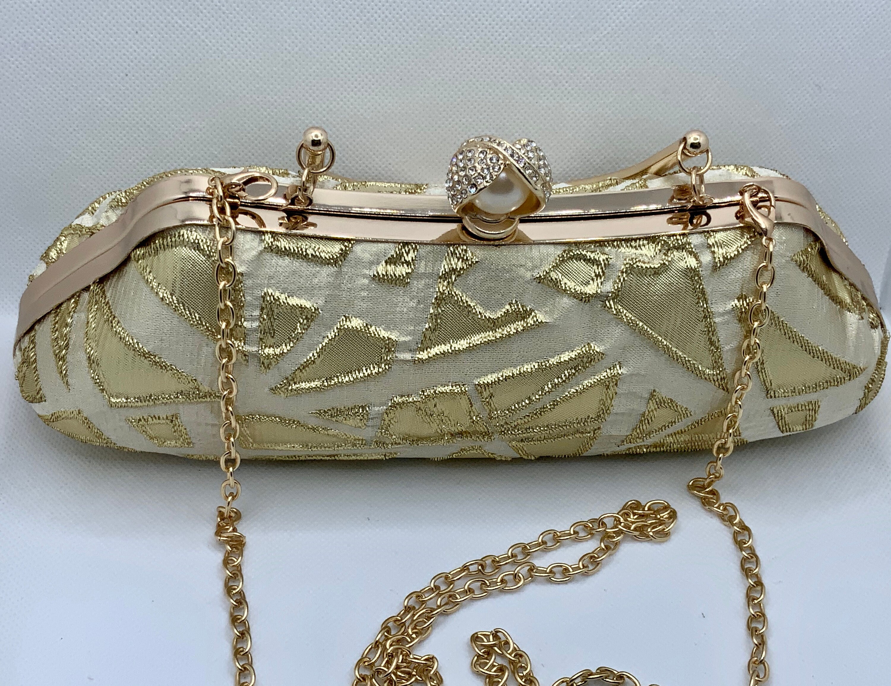 Unique Gold and Ivory Clutch Bag Etsy