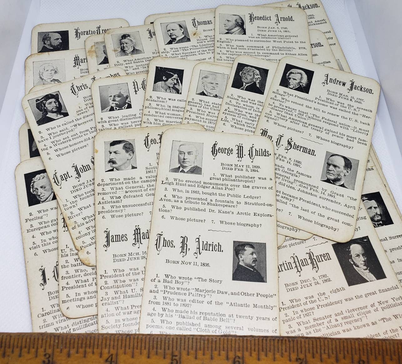 Antique historical flashcards from late 1800s Presidents Etsy