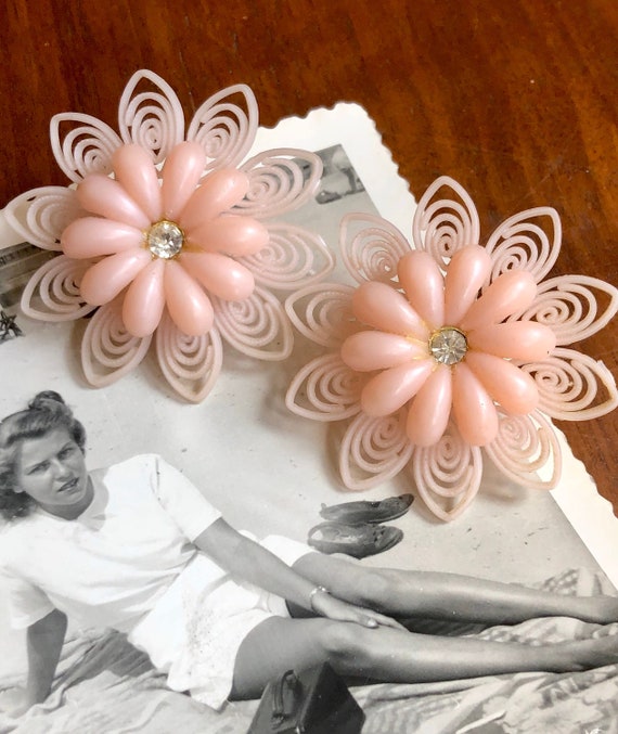 Delicate Pale Pink Flower Earrings