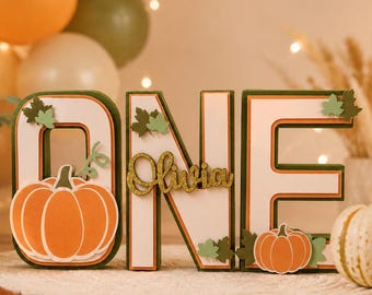 Pumpkin ONE Centerpiece Little Pumpkin First Birthday Personalized Table Decor Fall Decorations