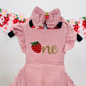 Berry First Birthday Outfit Strawberry Romper Baby Girl Sweet One Cake Smash Outfit 1st Birthday Summer Theme Strawberry First Birthday Girl