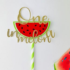 ONE in a Melon CAKE TOPPER Watermelon Birthday Personalized 1st Birthday Watermelon Party First Birthday Party 1st Melon Birthday