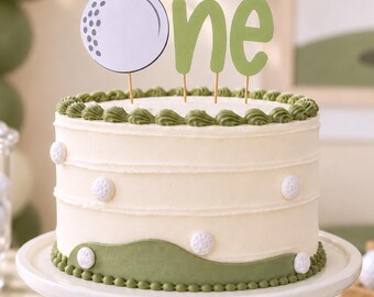 Golf First Birthday Cake Topper Hole In One Party Decoration