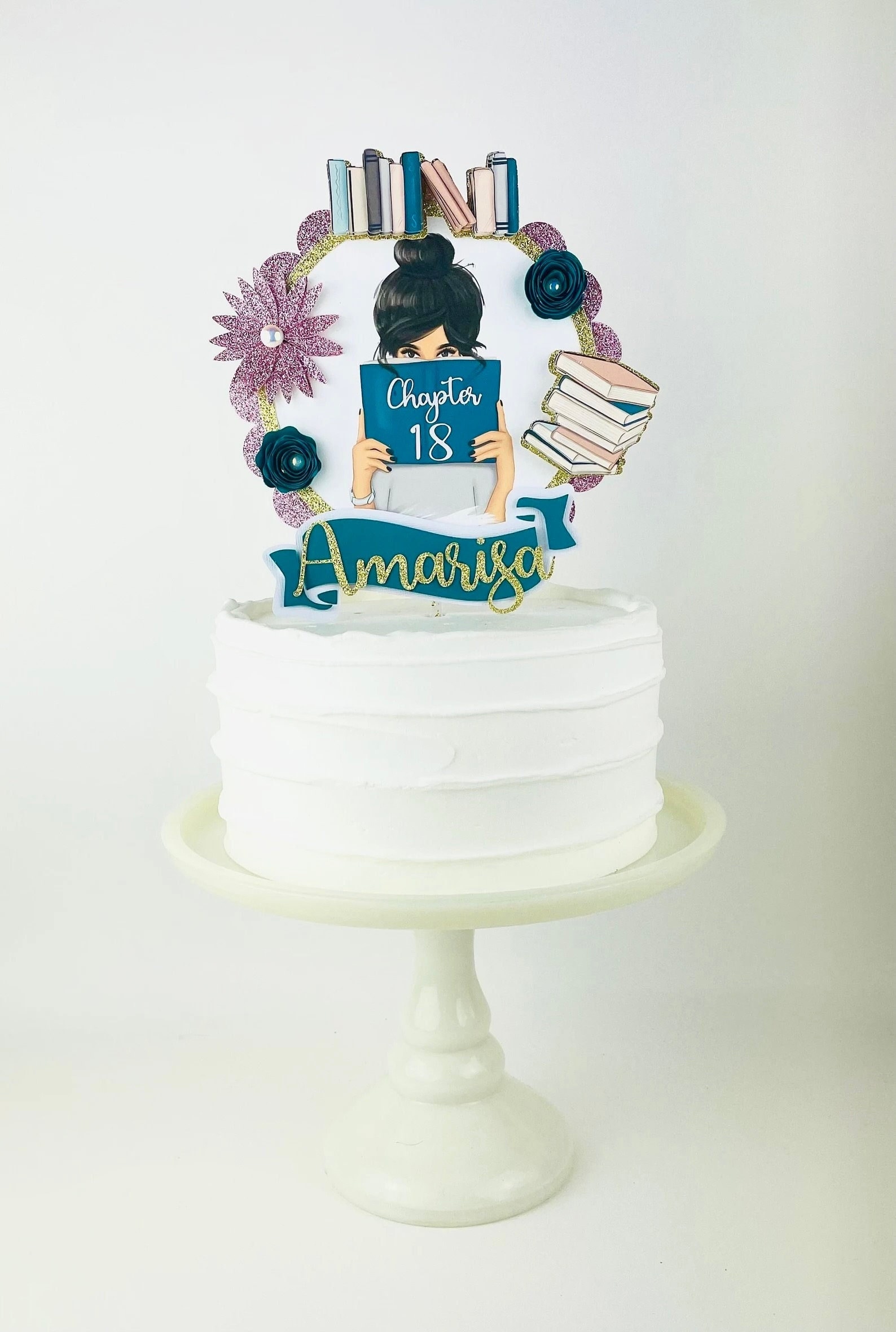 Book Lover Cake Topper Literary Birthday Book Cake Topper 18th Birthday  Decorations Personalized Book Cake Topper Novel Cake Decoration - Etsy