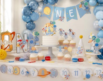 First Trip Around the Sun Birthday Bundle | Space Party Decorations
