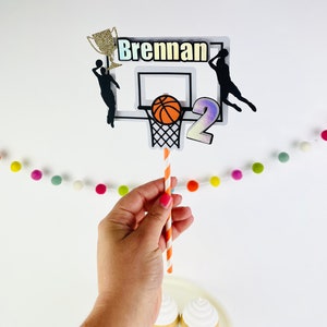 BASKETBALL CAKE TOPPER Sport Party Dekor Basketball Thema Cupcake Dekorationen Einfaches Basketball Design Born 2 Ball Cake Topper